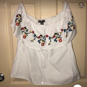 Off the shoulder embroidered top